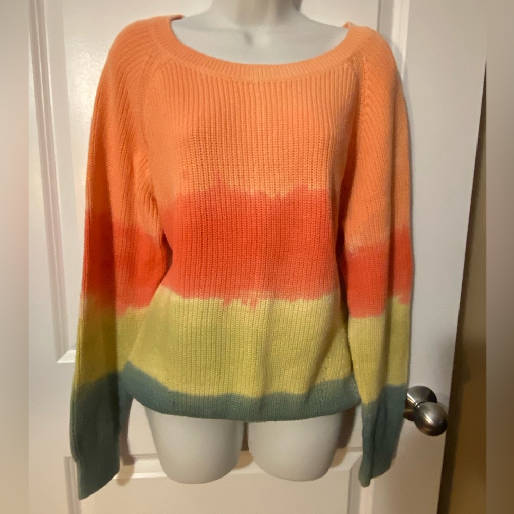 NWT Seven 7 Premium Quality Brand 100% Cotton Sweater Multicolour Size M - Picture 1 of 12